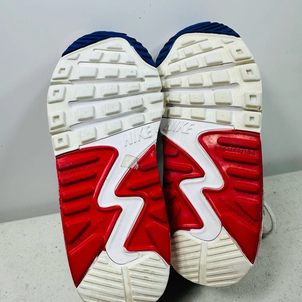 NIKE Air Max 90 Red White Blue DA9055-100 Size Youth 11C